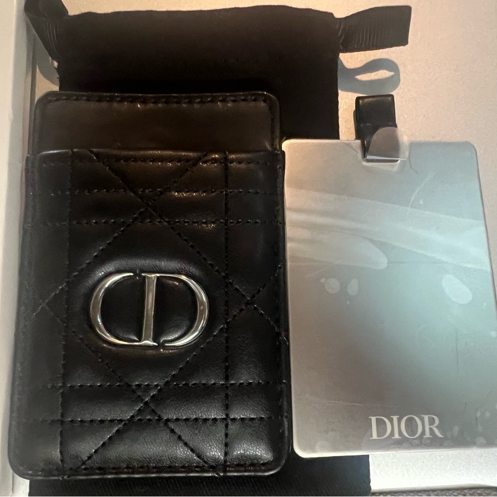 Dior GWP Black Leather Phone Card Holder